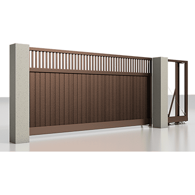 Въездные ворота цвета «Шоколад»